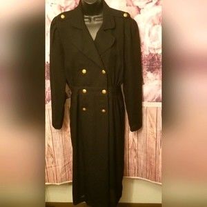 Vintage R.E.O. Originals 6 Women's Black Dress With Gold Button Details